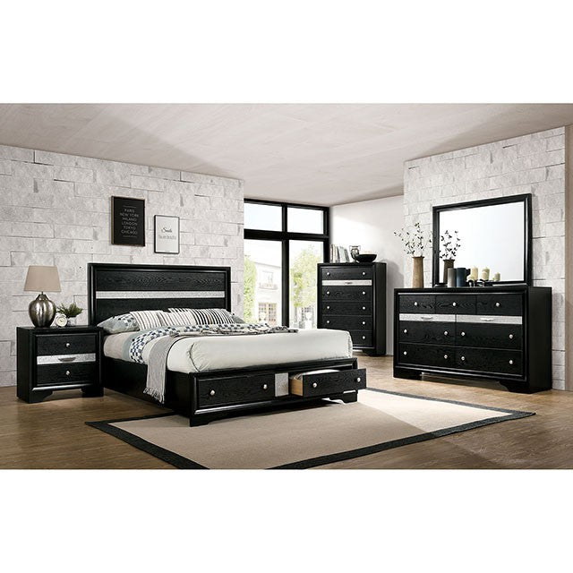 Chrissy Contemporary Solid wood Drawer Bed