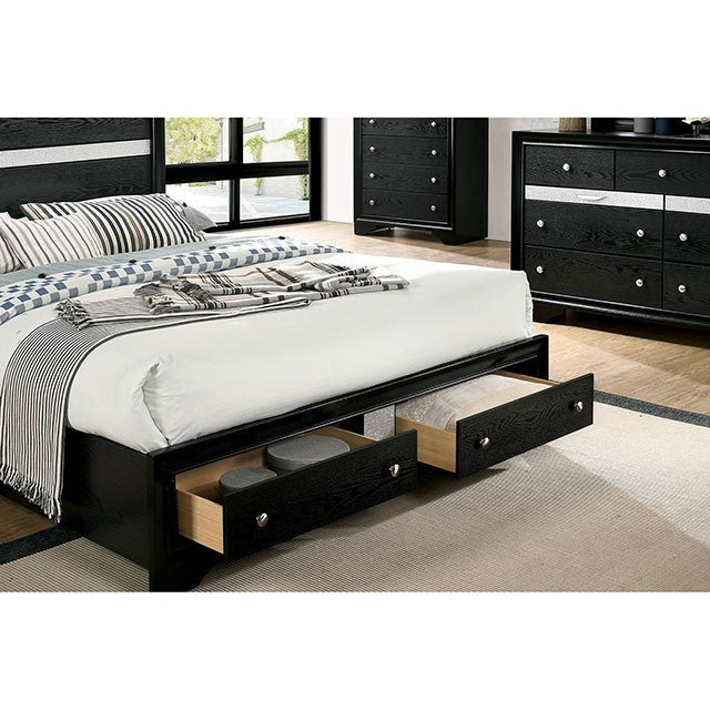 Chrissy Contemporary Solid wood Drawer Bed