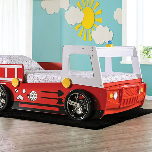 Firestall Red Twin Bed