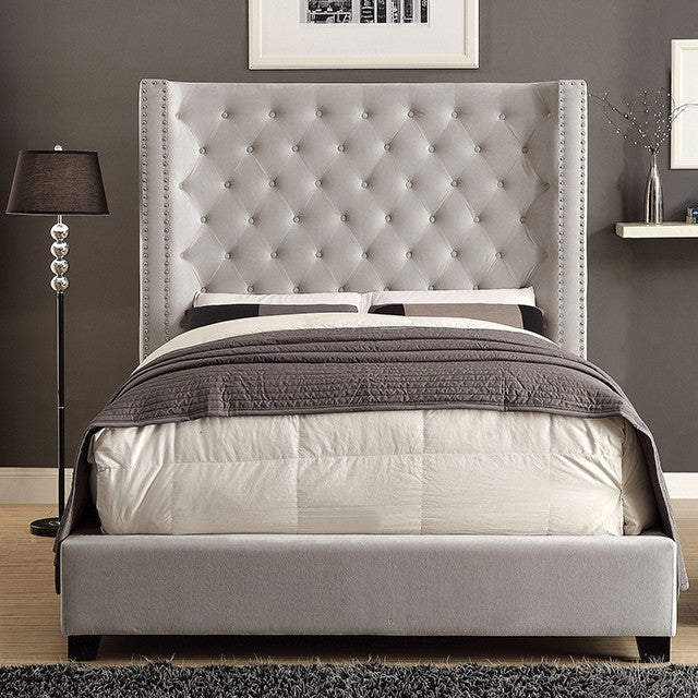 Rosabelle Transitional Velvet Button Tufted Bed