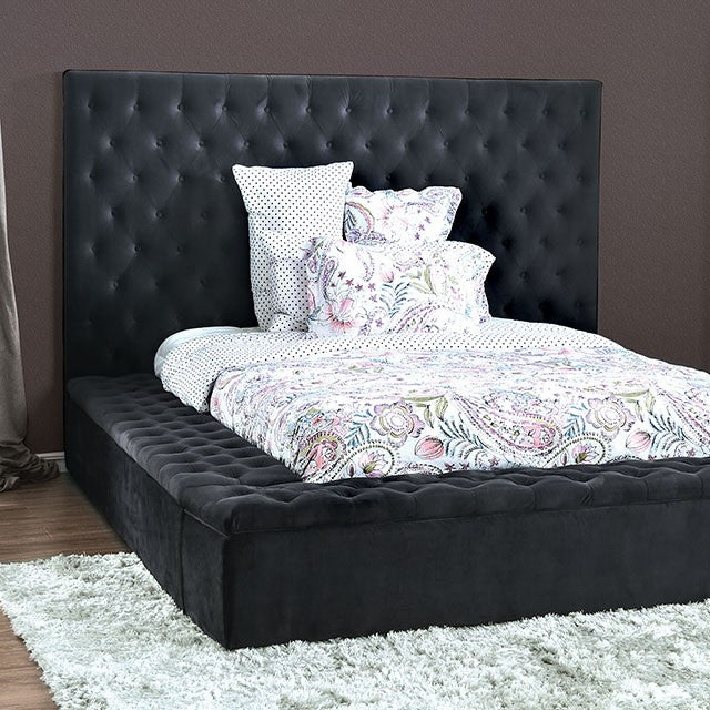 Davida Transitional Button Tufted Upholstered Bed