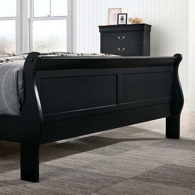 Louis Philippe Transitional Solid Wood Bed