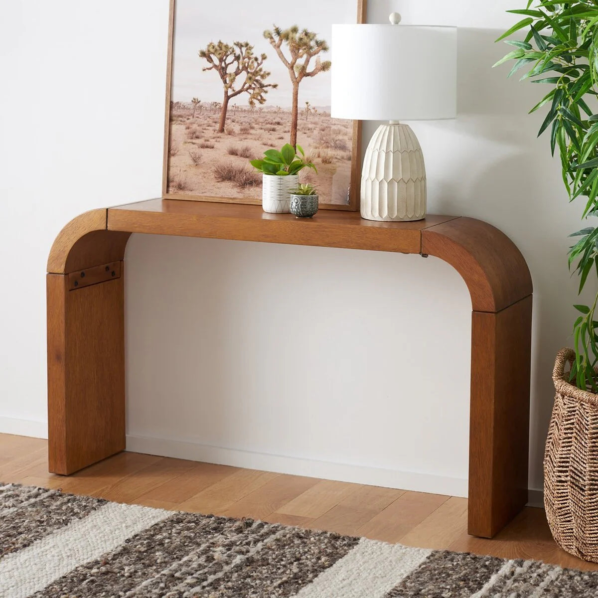 Liasonya Curved Console Table - Elegant and Modern Accent for Your Entryway or Living Room