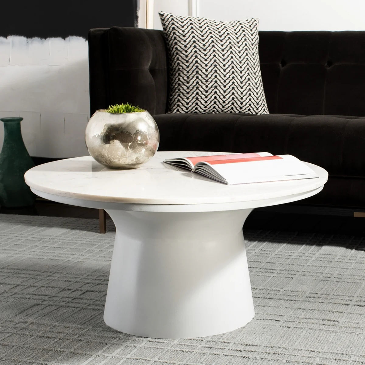 Mila Pedestal Coffee Table - Elegant and Modern Centerpiece for Your Living Room