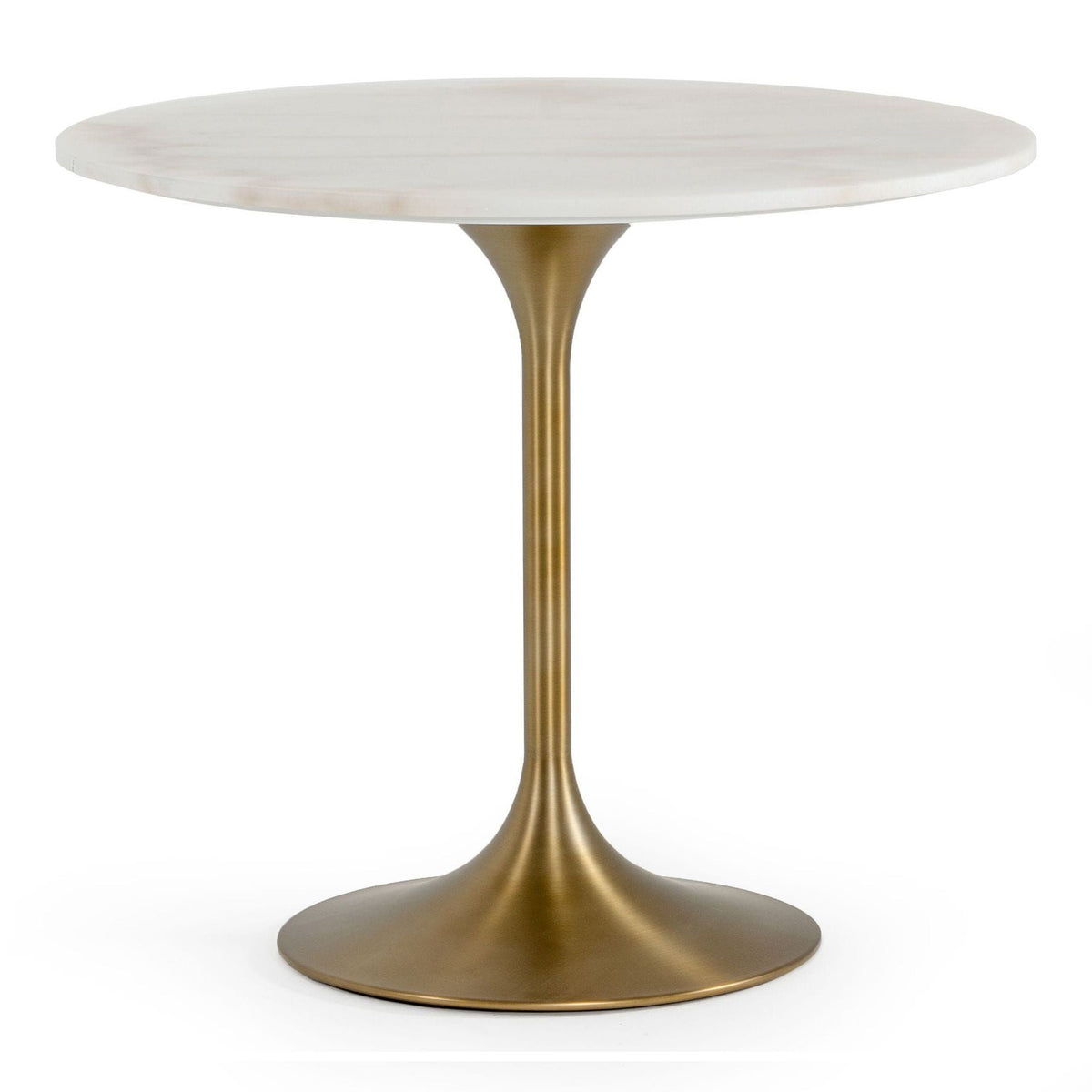 Collins Glam White Marble and Gold Dining Table