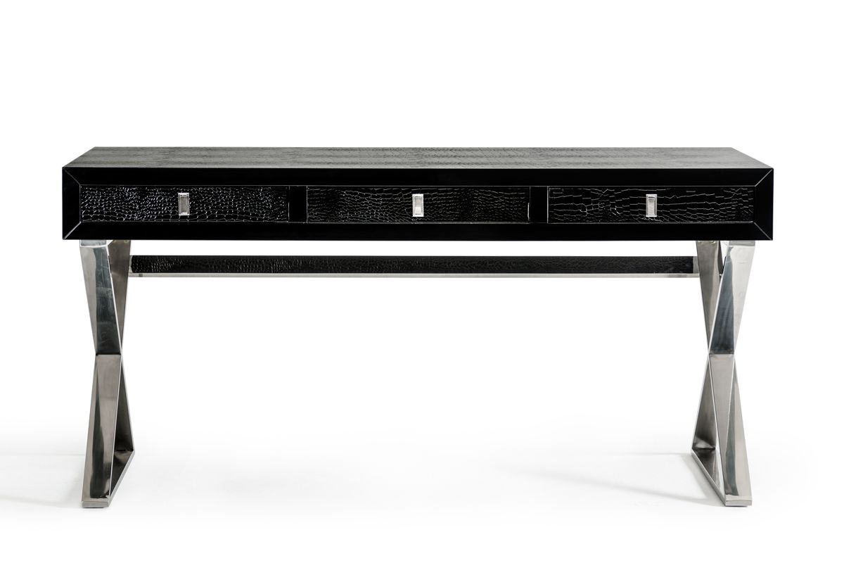 A&X Congress Transitional Black Crocodile Desk