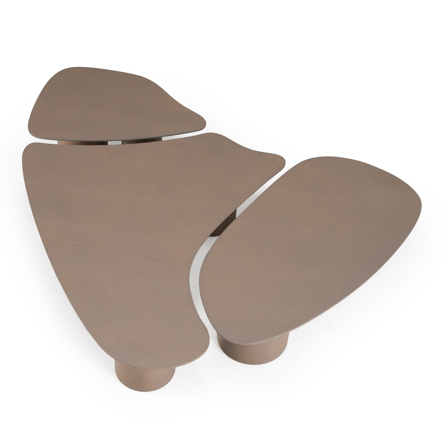 Modrest Connie Modern Nesting Coffee Table Set – White Oak Wood - Space-Saving Contemporary Design