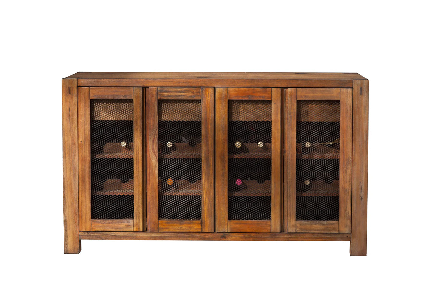 Shasta Rustic Multifunctional Sideboard & Console – Crafted from Salvaged Mahogany, Featuring Wine Storage and Timeless Rustic Style for Any Home