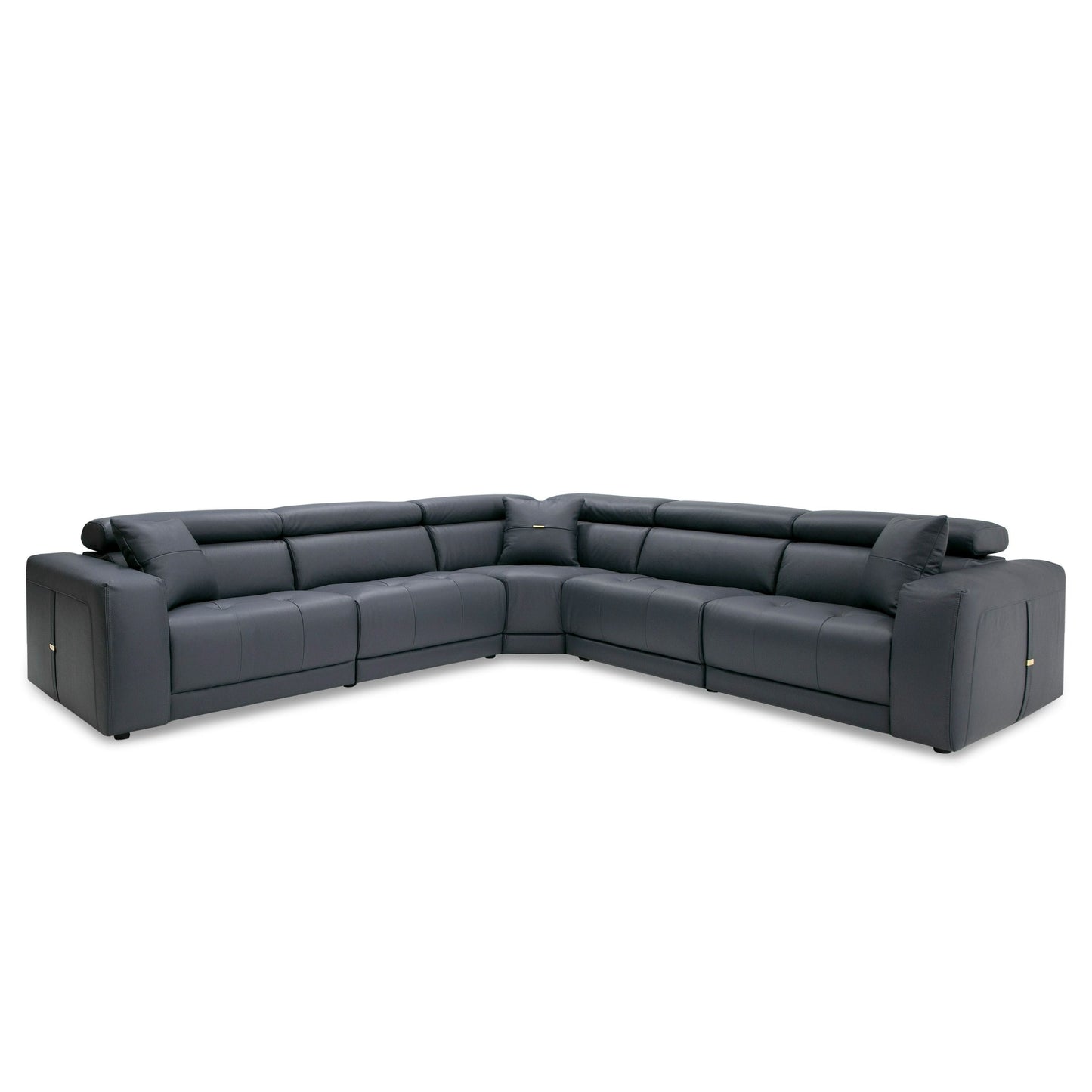 Coronelli Collezioni Dalton - Modern Italian Grey Leather Sectional + 2 Recliners