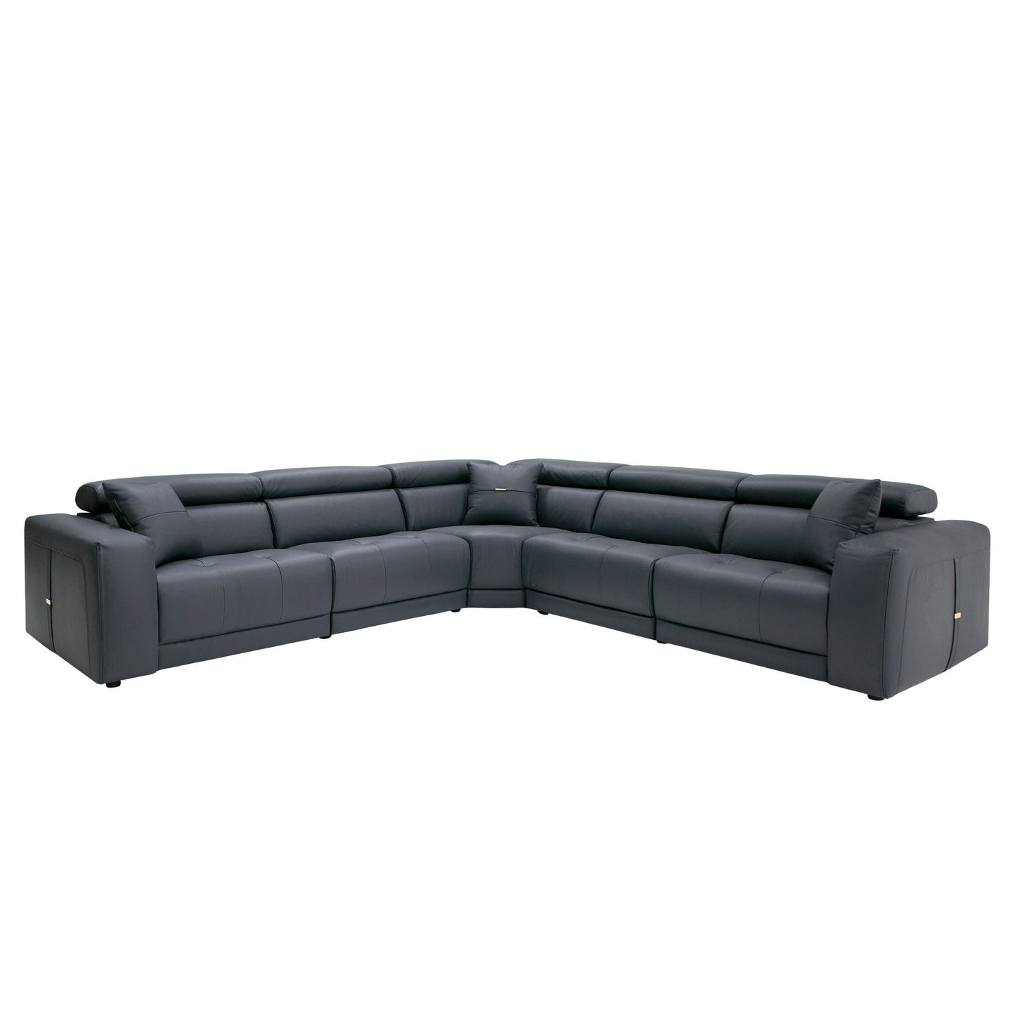 Coronelli Collezioni Dalton - Modern Italian Grey Leather Sectional + 2 Recliners