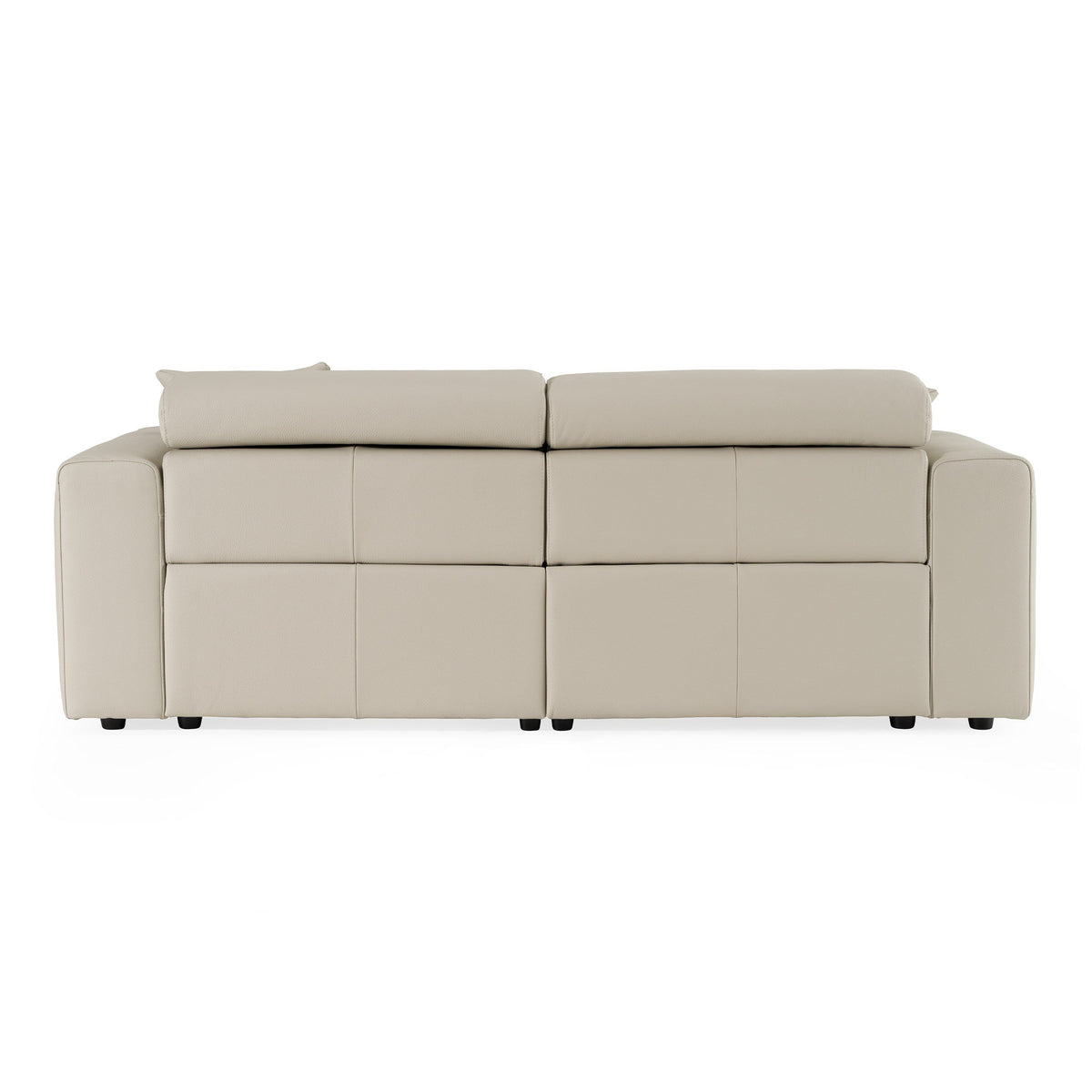 Dalton Modern Italian Light Grey Leather 3 Seat Sofa 2 Recliners