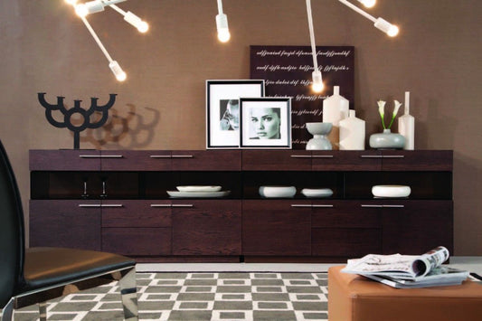 Modrest Daytona Buffet β Modern Brown Oak Design for Stylish Storage and Dining