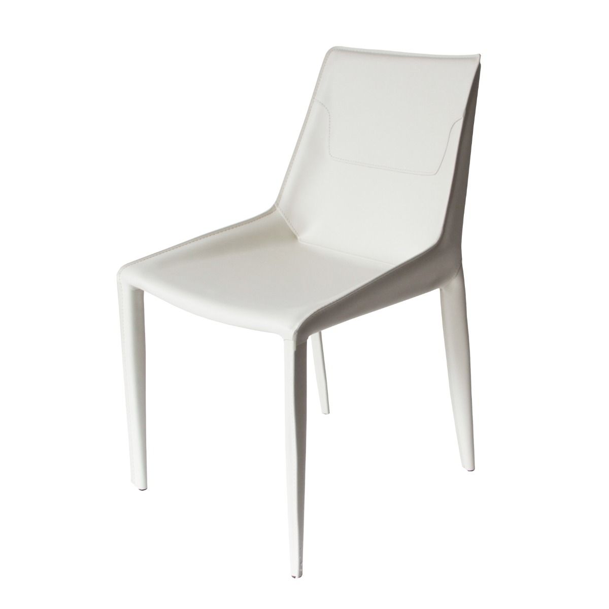 Modrest Halo - Sleek Modern Ivory Saddle Leather Dining Chairs | Sophisticated Dining Space