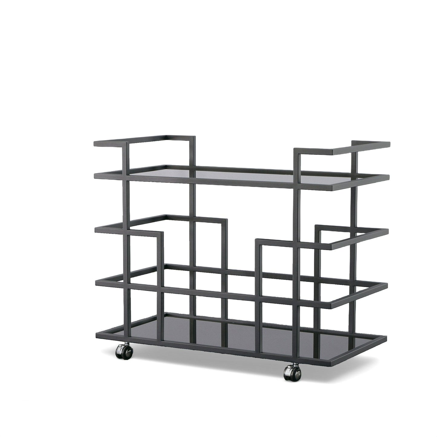Deakin Wine Rack β Modern Black Stainless Steel Frame with Sleek Black Glass