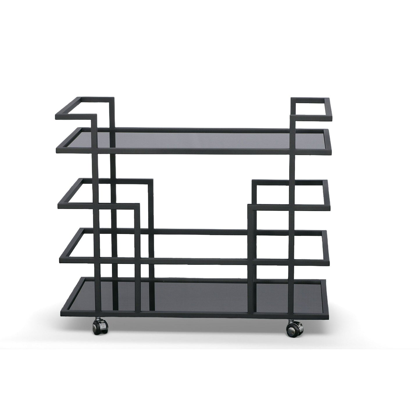 Deakin Wine Rack β Modern Black Stainless Steel Frame with Sleek Black Glass
