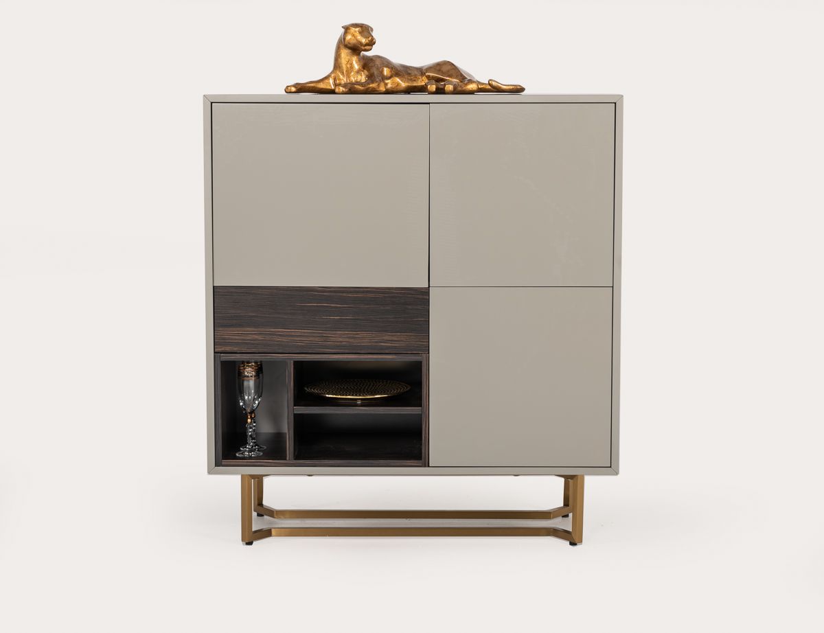 Modrest Deegan Modern Grey & Ebony Tall Buffet