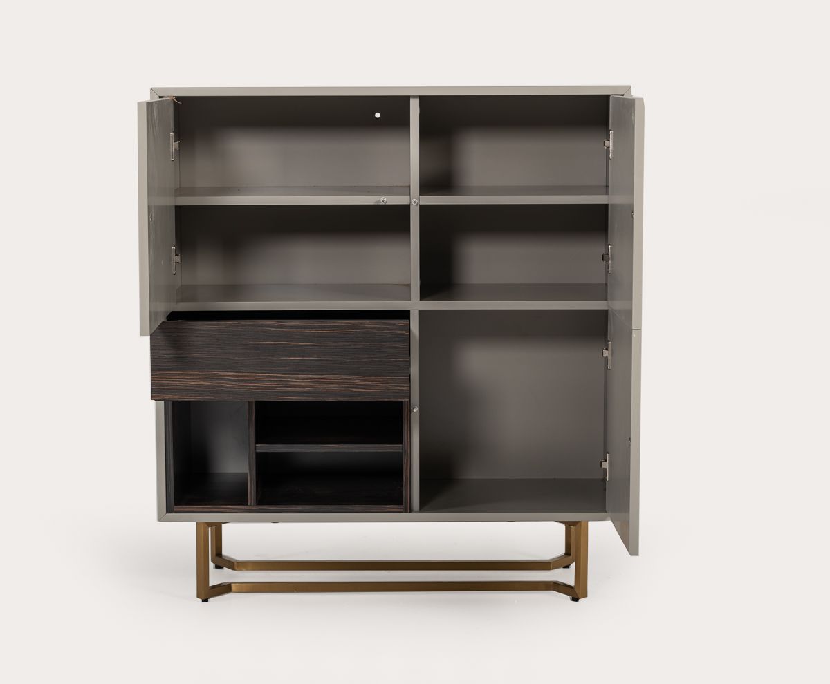Modrest Deegan Modern Grey & Ebony Tall Buffet