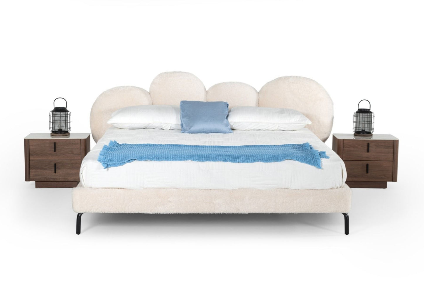 Modrest Destiny - Contemporary White Sherpa Bubble Bed