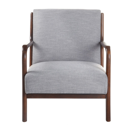 Dann Foley Lounge Chair β Gray Upholstery with Retro Solid Wood Frame
