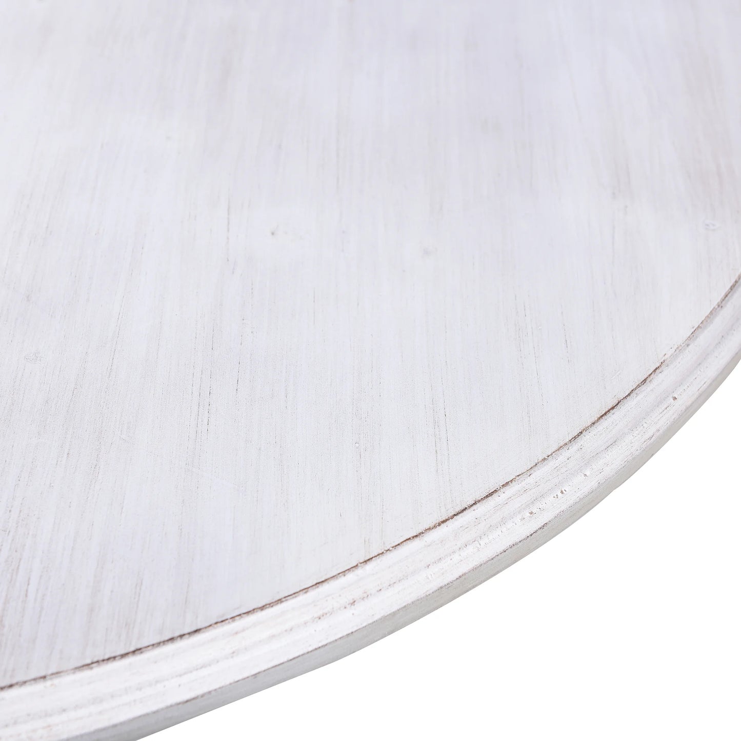 Dann Foley Lifestyle White Round Wooden Dining Table with Gold Accent Elegant Dining Solution