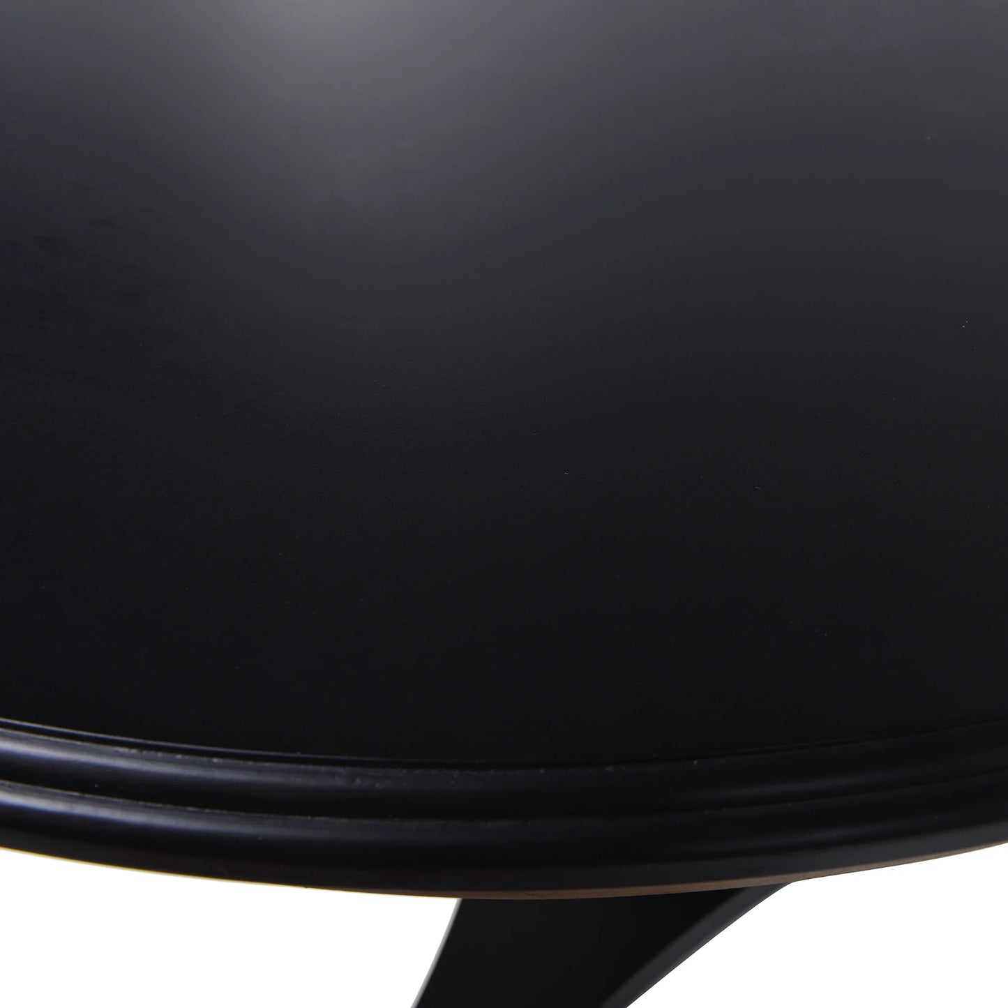 Dann Foley Lifestyle Black Round Wooden Dining Table with Gold Accent Elegant Dining Solution