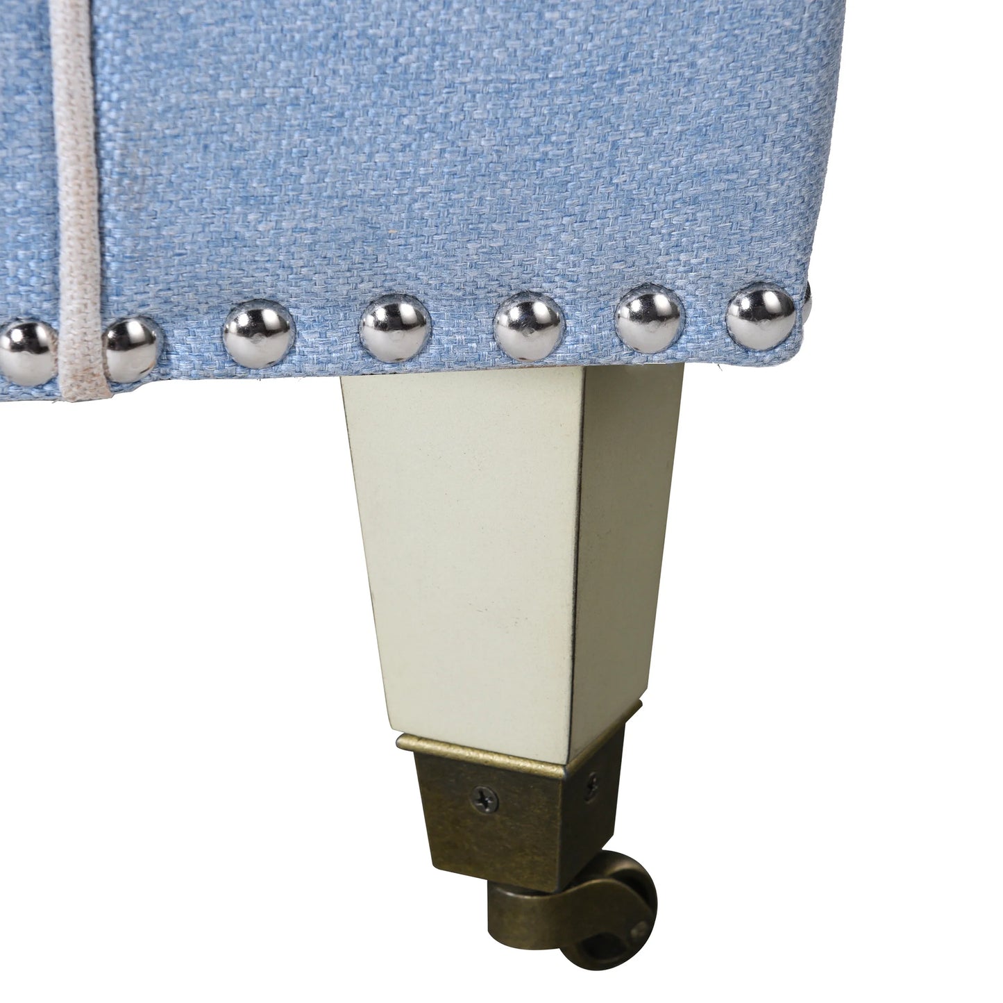 Baby Blue Accent Chair With Casters