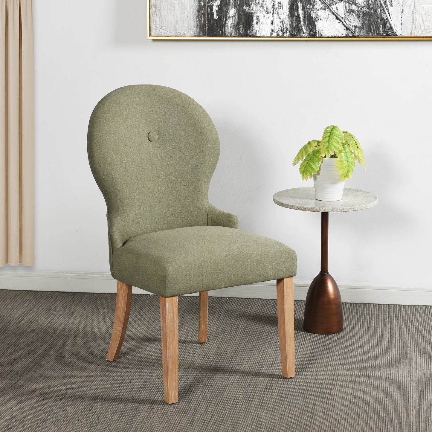 Dann Foley Lifestyle Dining Side Chair Oval Shaped Back Rest Elegant Seating