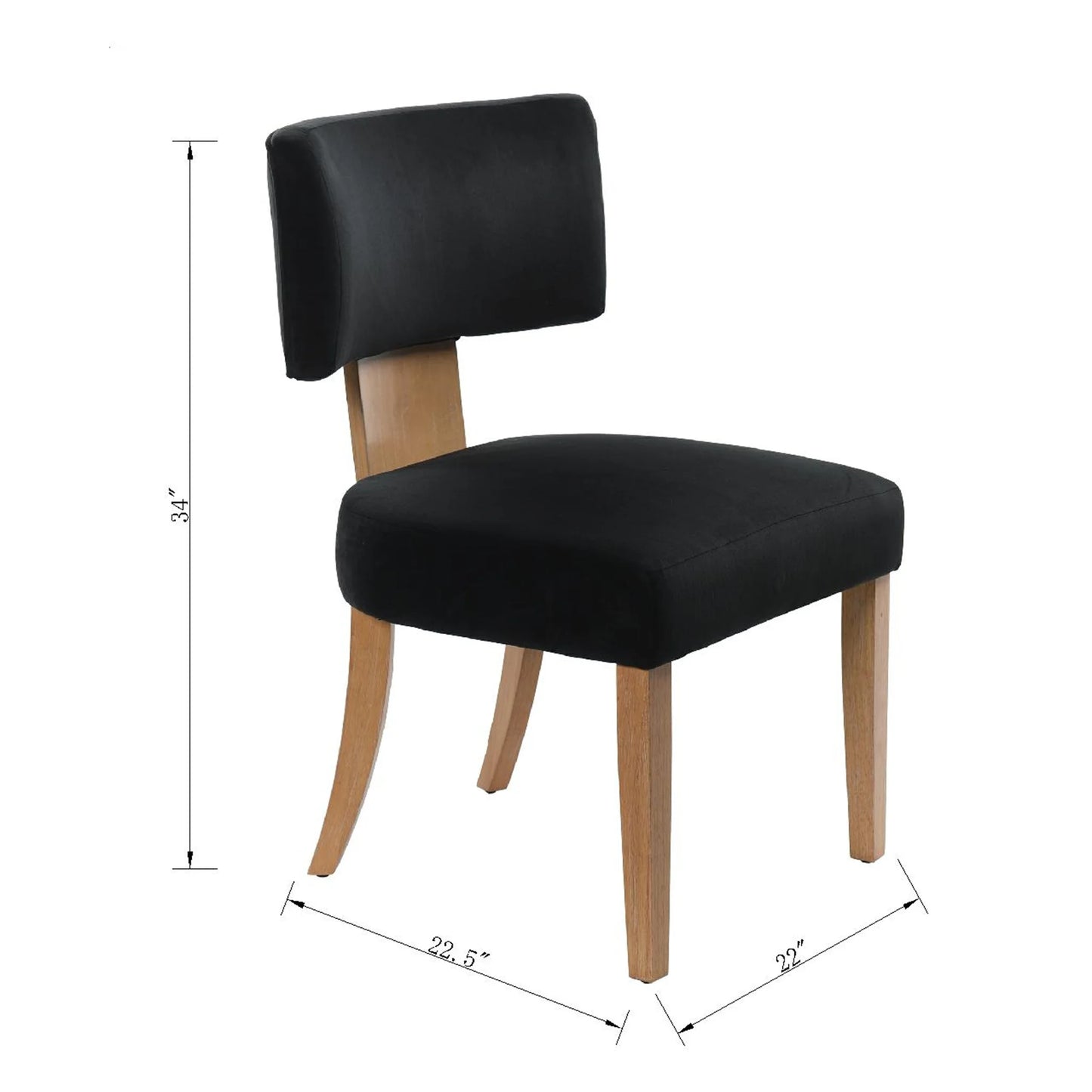 Dann Foley Lifestyle T Back Side Chair Covered in Black Velvet Luxurious Dining Seating