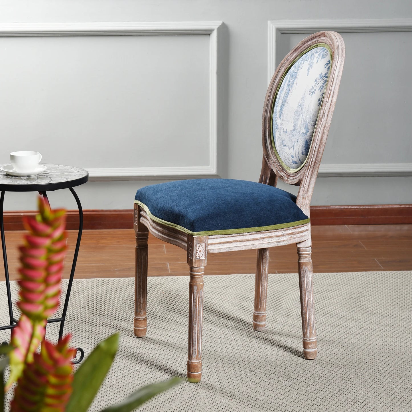Dann Foley Lifestyle LXVI Dining Side Chair Solid Rubberwood in Elegant Washed Finish