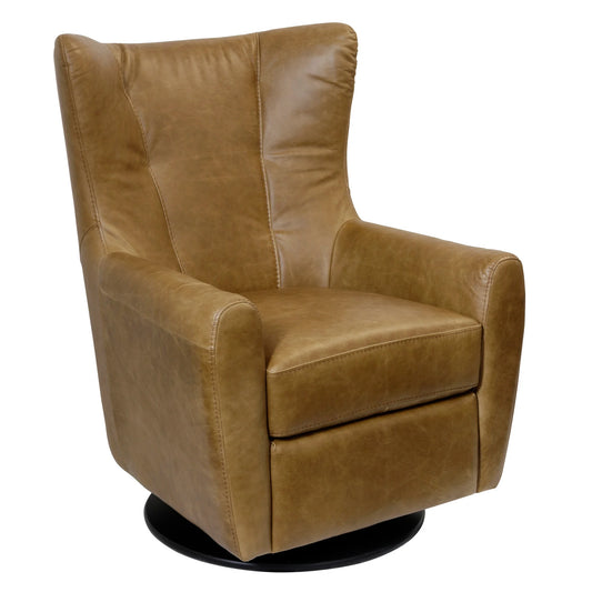 Dann Foley Lifestyle Swivel Arm Chair β Genuine Italian Leather Upholstery