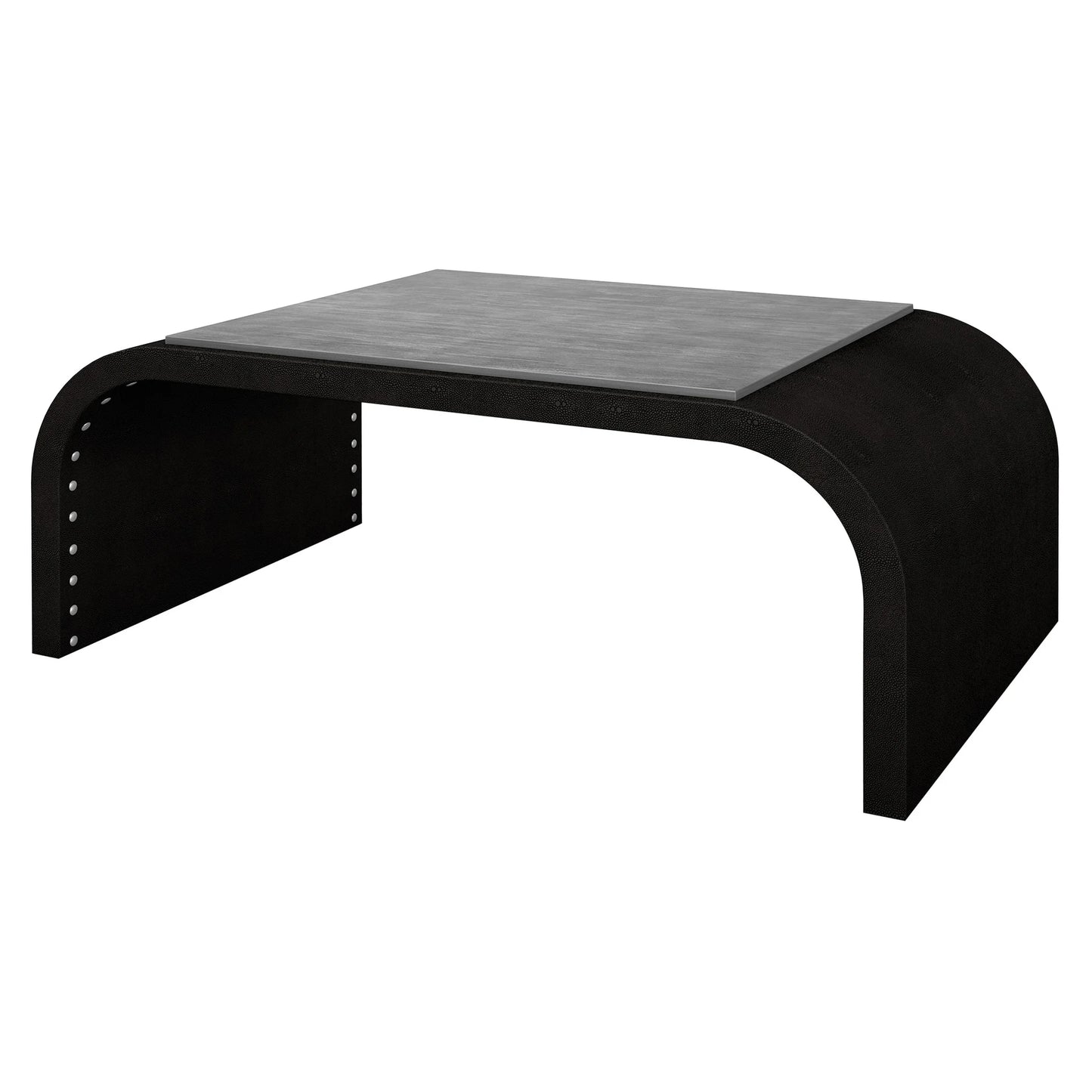 Dann Foley Lifestyle Black Waterfall Shagreen Coffee Table Stylish and Modern Centerpiece Solution