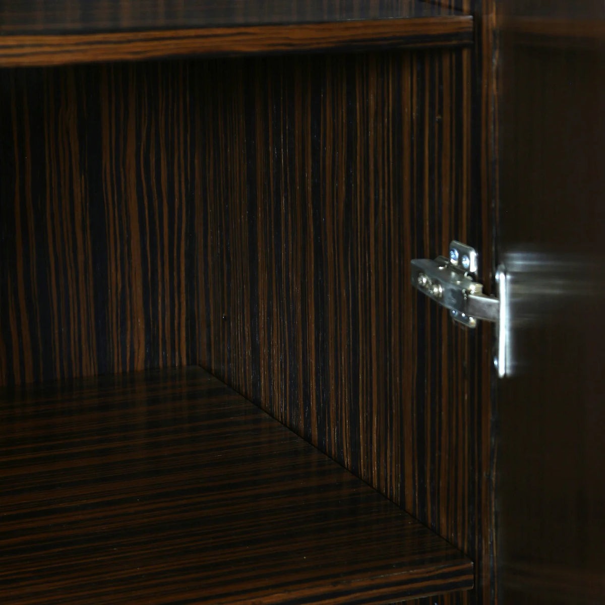 Ebony Macassar Veneer on Mahogany Cabinet