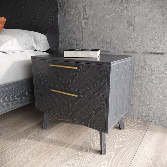 Modrest Diana Grey Ash Nightstand β Modern Wood Bedroom Side Table