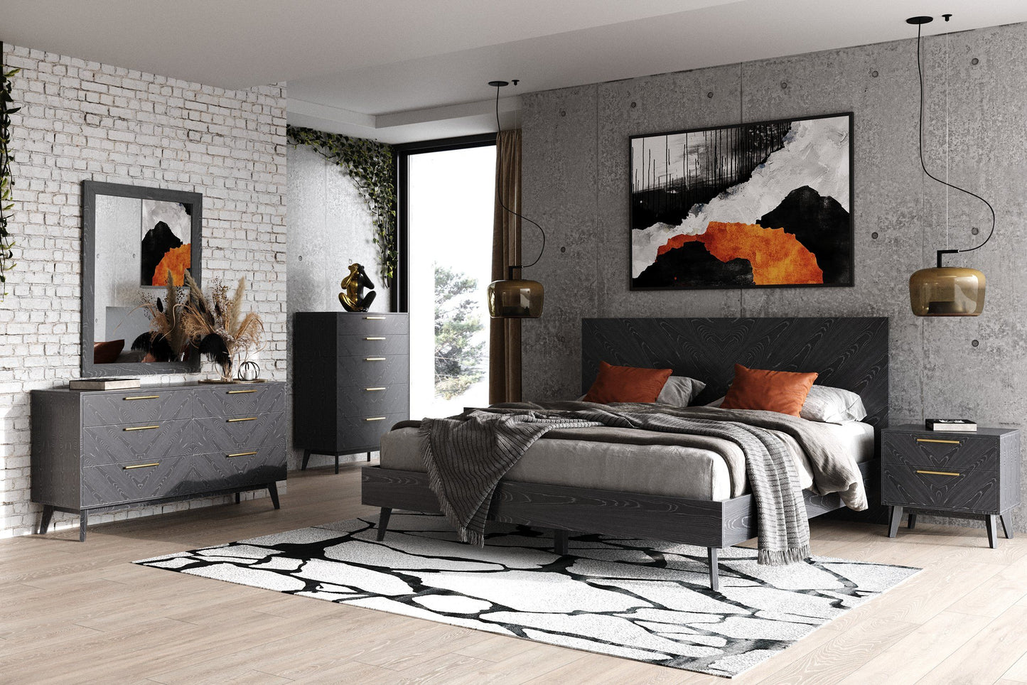 Modrest Diana - Modern Grey Ash Bed