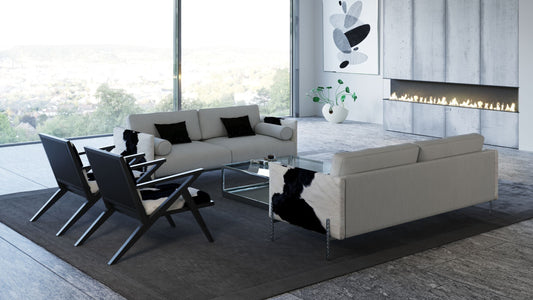 Divani Casa Pueblo Modern Cowhide Sofa - Rustic Elegance with Contemporary Design