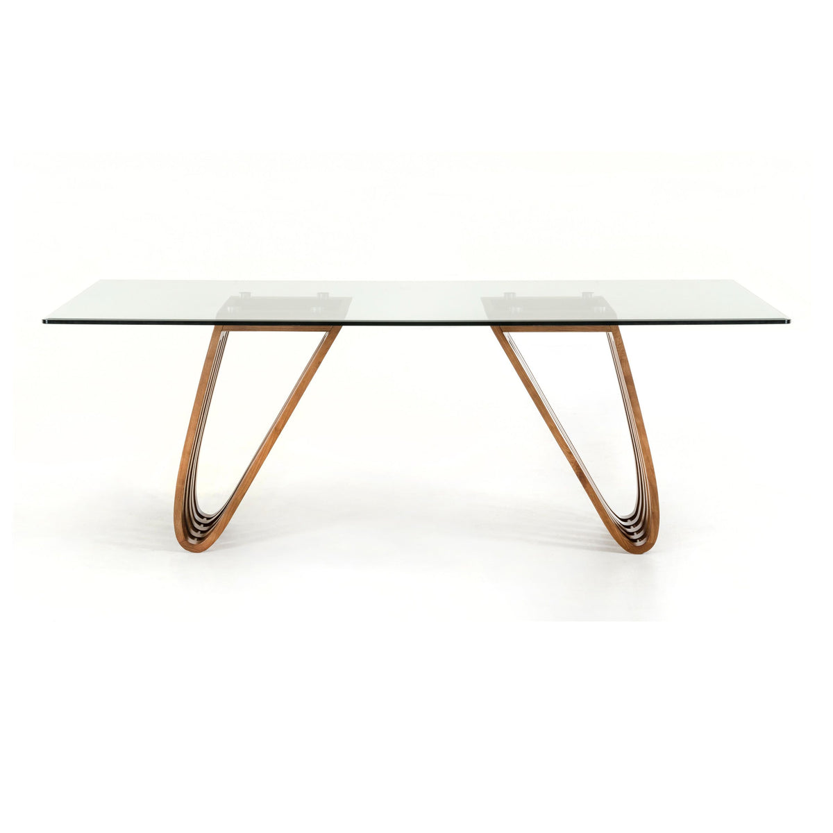Draper Walnut and Glass Dining Table