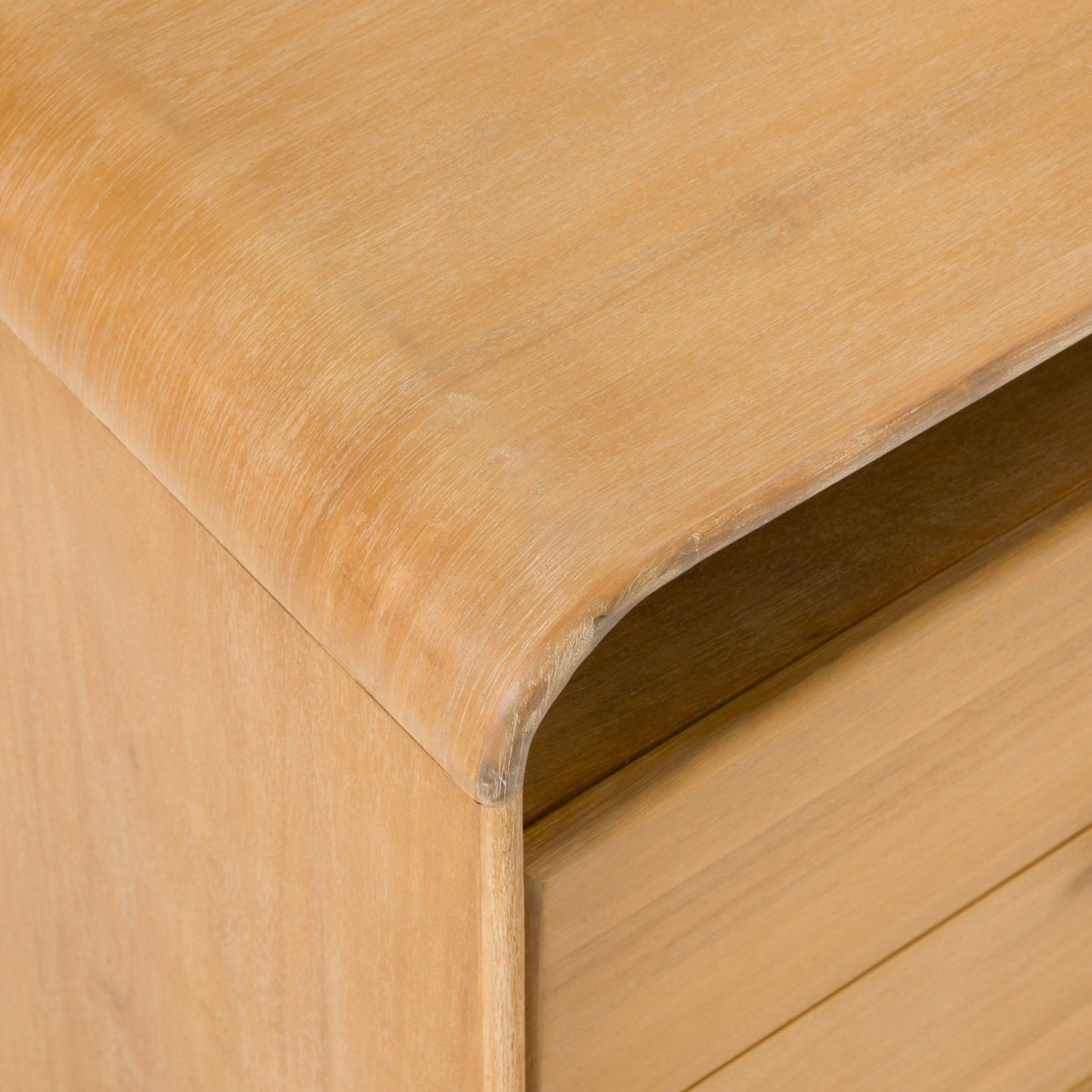 Modrest Dresden Modern Dresser – Natural Acacia Wood 6-Drawer Storage - Contemporary Bedroom Furniture