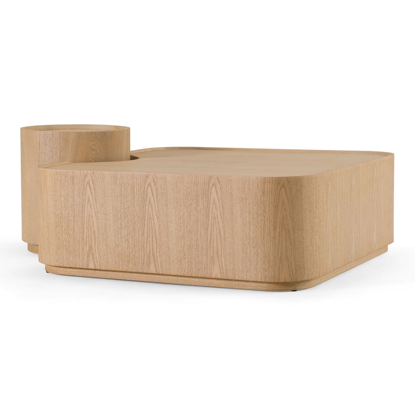 Modrest Quillen Modern Nesting Coffee Table Set – Natural Ash Wood - Space-Saving Contemporary Design
