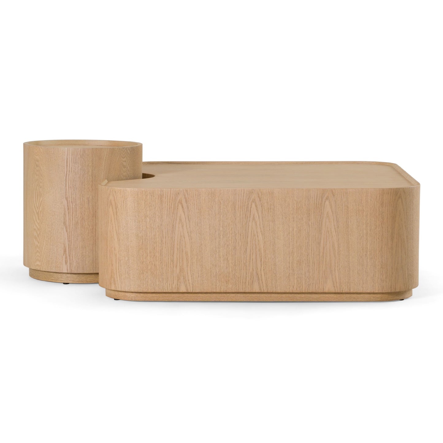 Modrest Quillen Modern Nesting Coffee Table Set – Natural Ash Wood - Space-Saving Contemporary Design