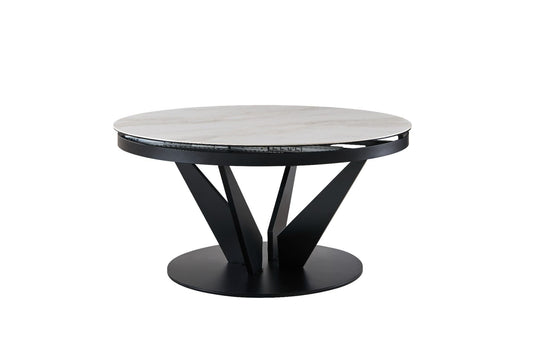 Modrest Alberta - Modern Black and White Ceramic Extendable 59"/86.5" Oval Dining Table