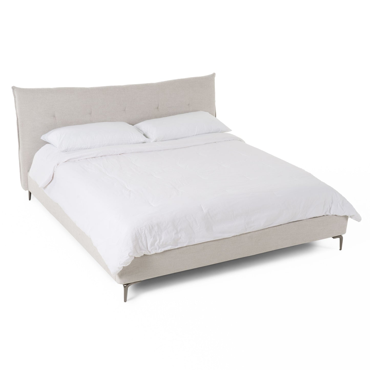 Dysart Bed β Modern Design Grey Fabric Upholstery