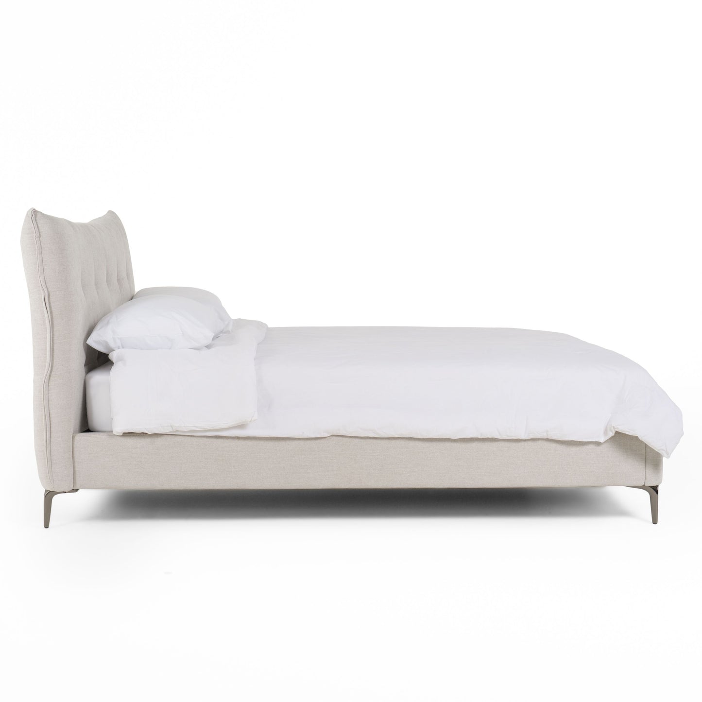 Dysart Bed β Modern Design Grey Fabric Upholstery