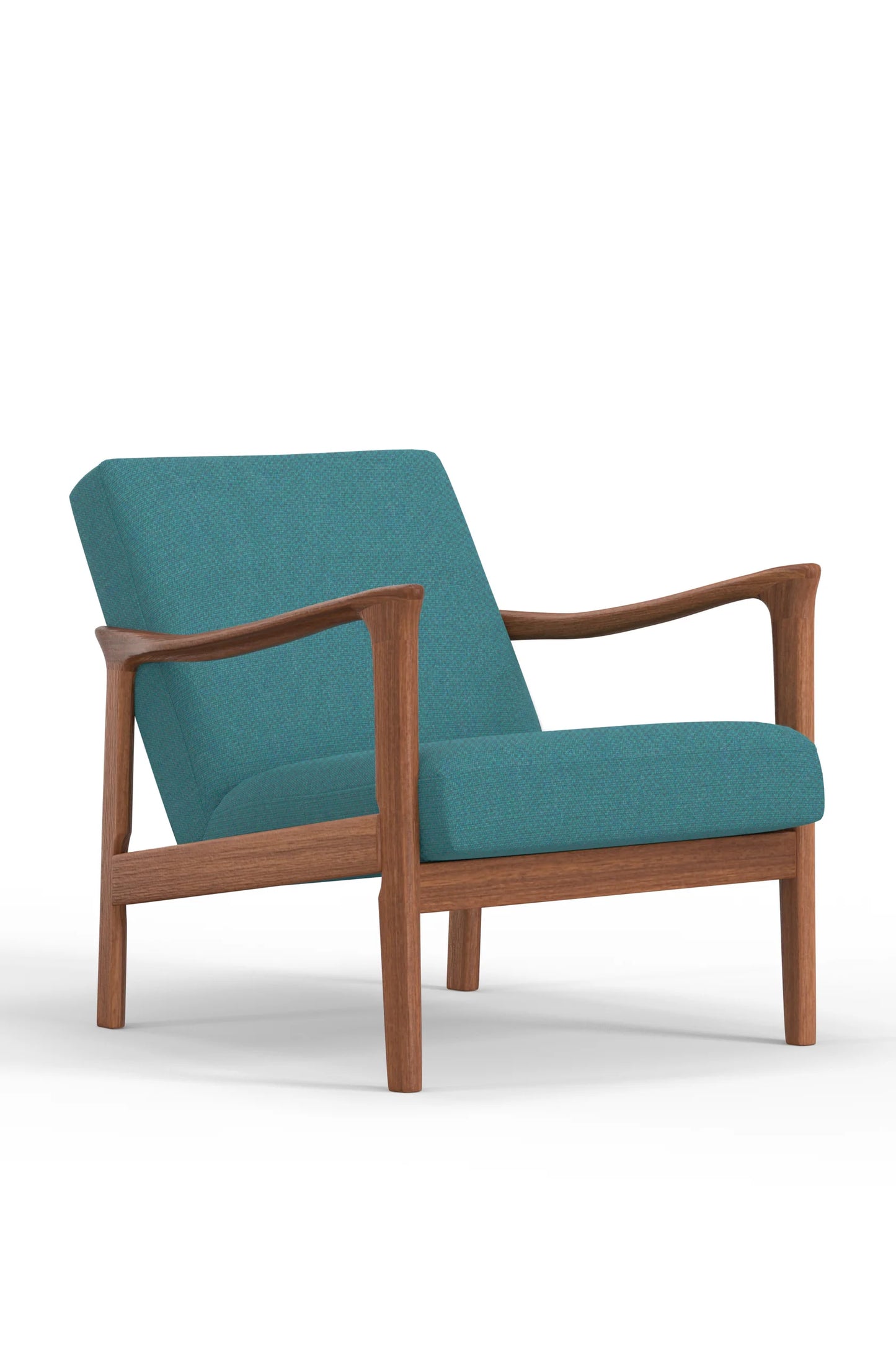 Zephyr Lounge Chair in Vibrant Turquoise – Stylish Solid Wood Frame with Cozy Foam Seat and Modern Design for a Bold Statement