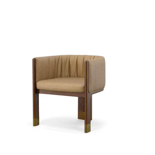 Modrest Elati - Tan Vegan Leather Dining Chair - Stylish Design Furniture