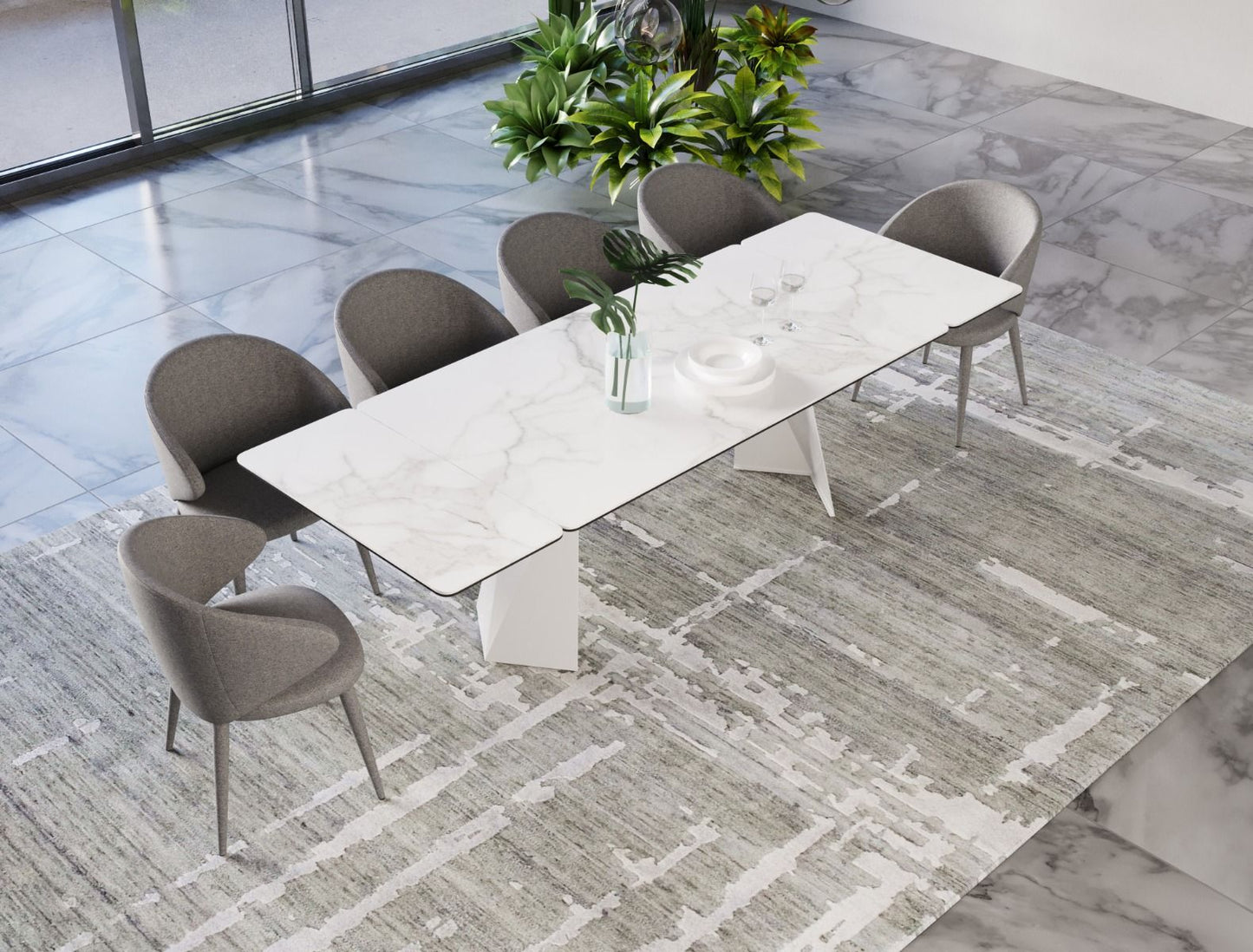 Encanto White Ceramic Dining Table