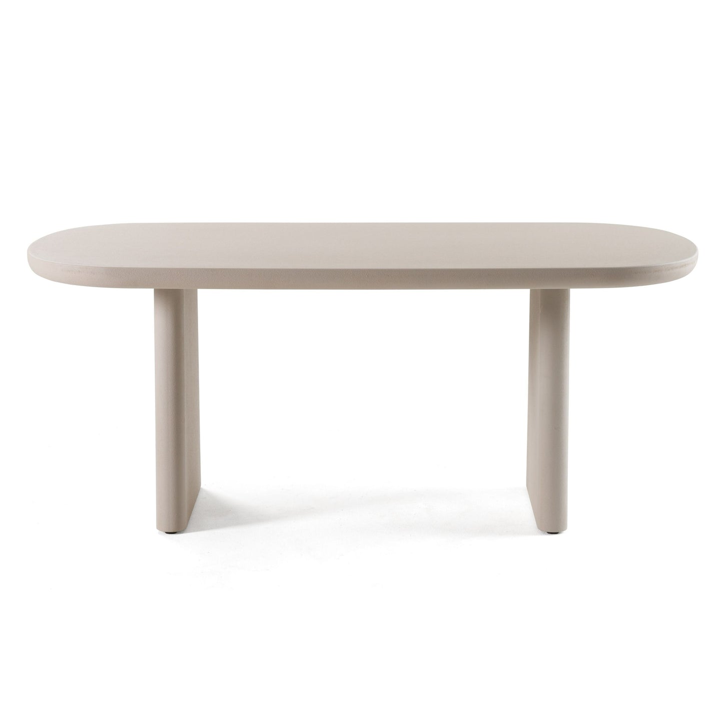 Modrest Evermore Modern Grey Faux Cement Oval Dining Table – Contemporary Dining Room Furniture