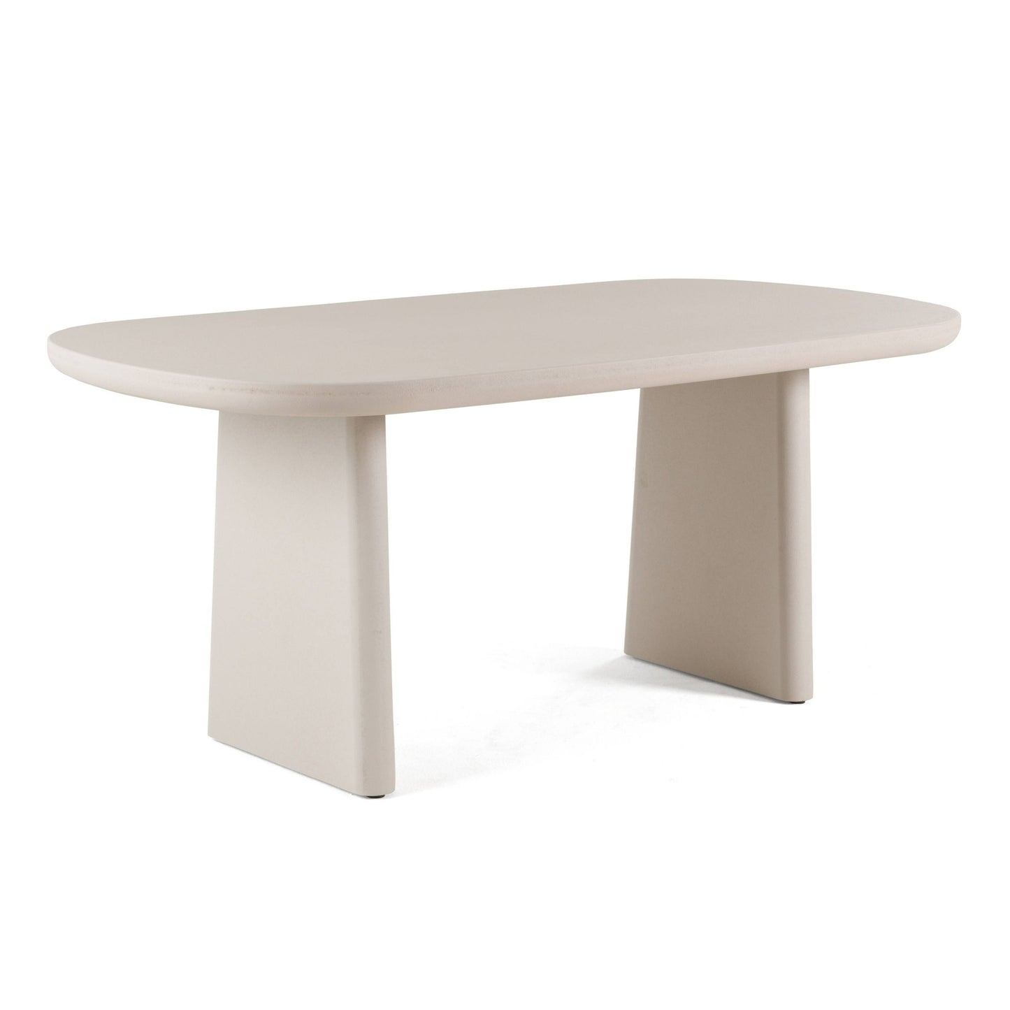 Modrest Evermore Modern Grey Faux Cement Oval Dining Table – Contemporary Dining Room Furniture