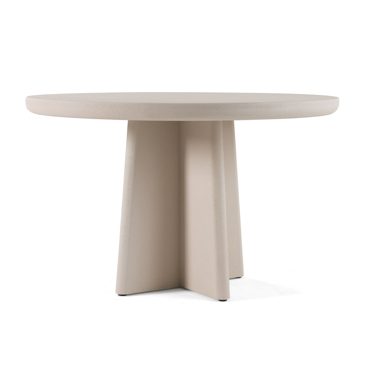 Modrest Evermore Modern Grey Faux Cement Round Dining Table Industrial-Chic Design with Contemporary Elegance for Stylish Dining Spaces