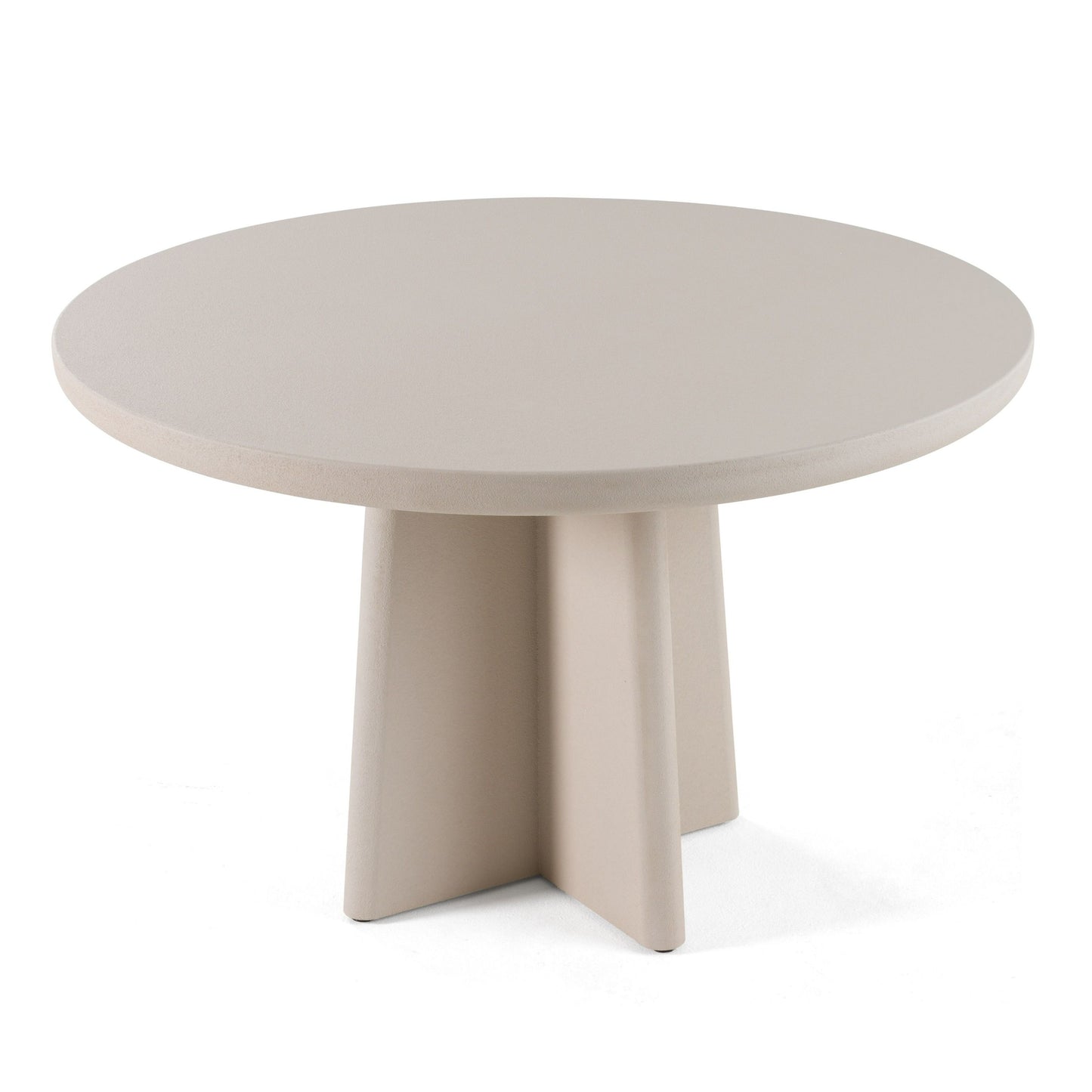 Modrest Evermore Modern Grey Faux Cement Round Dining Table Industrial-Chic Design with Contemporary Elegance for Stylish Dining Spaces