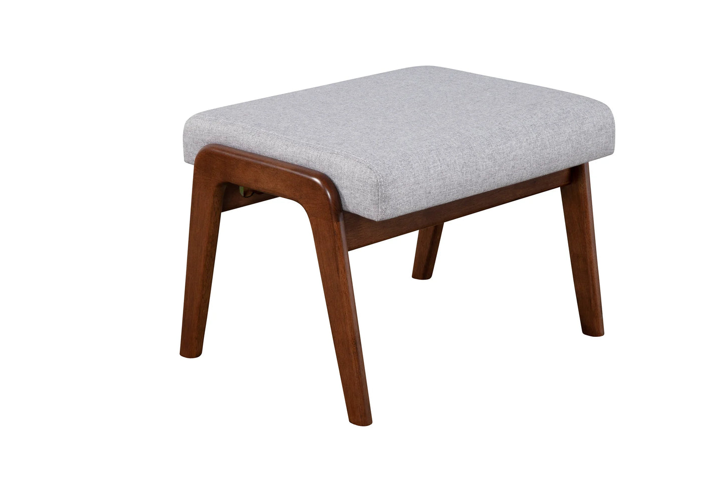 Zephyr Slate Footrest – Stylish Light Gray Upholstered Comfort with Medium Brown Frame, Perfect for Enhancing Any Room's Decor